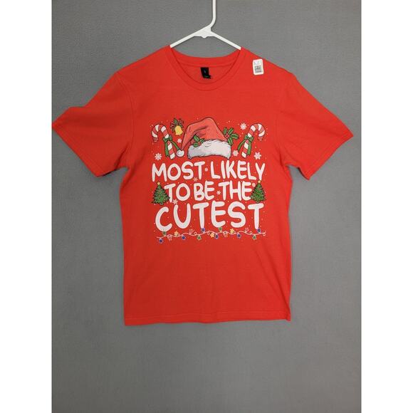 Most Likely TO BE THE CUTEST Christmas T-Shirt Boys Size Small - Picture 2 of 6